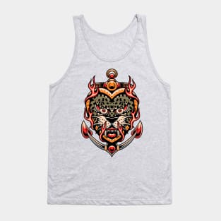 leopard and anchor tattoo Tank Top